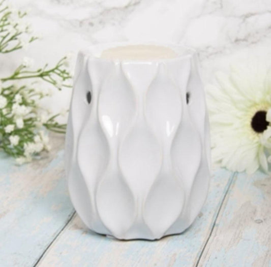 Abstract White Wax Melt Burner - lafragranzauk